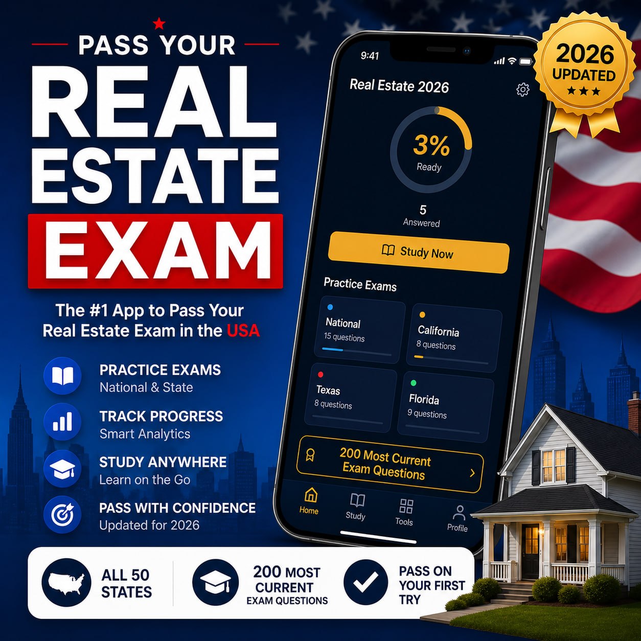 PassExamUSA Real Estate App